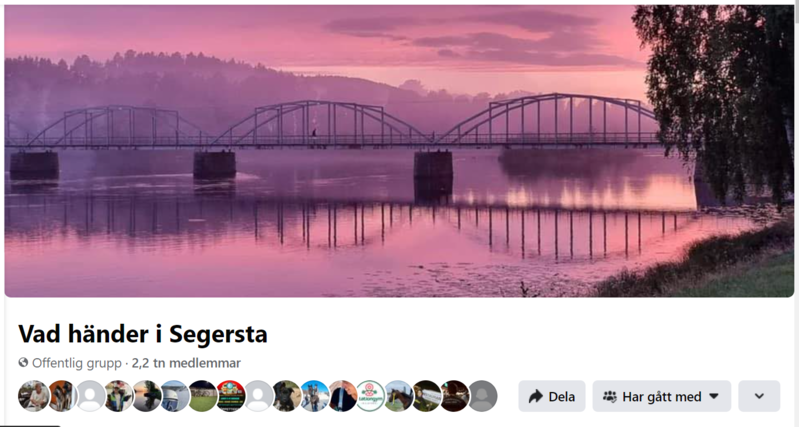 Milleniumbron i Segersta som är bakgrundsbild för Facebookgruppen 'Vad händer i Segersta'